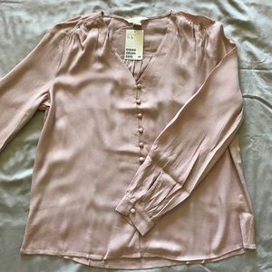 H&M blush button-down NWT
